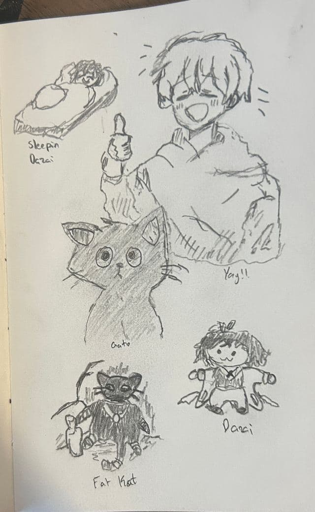Sketchbook page, pencil sketch