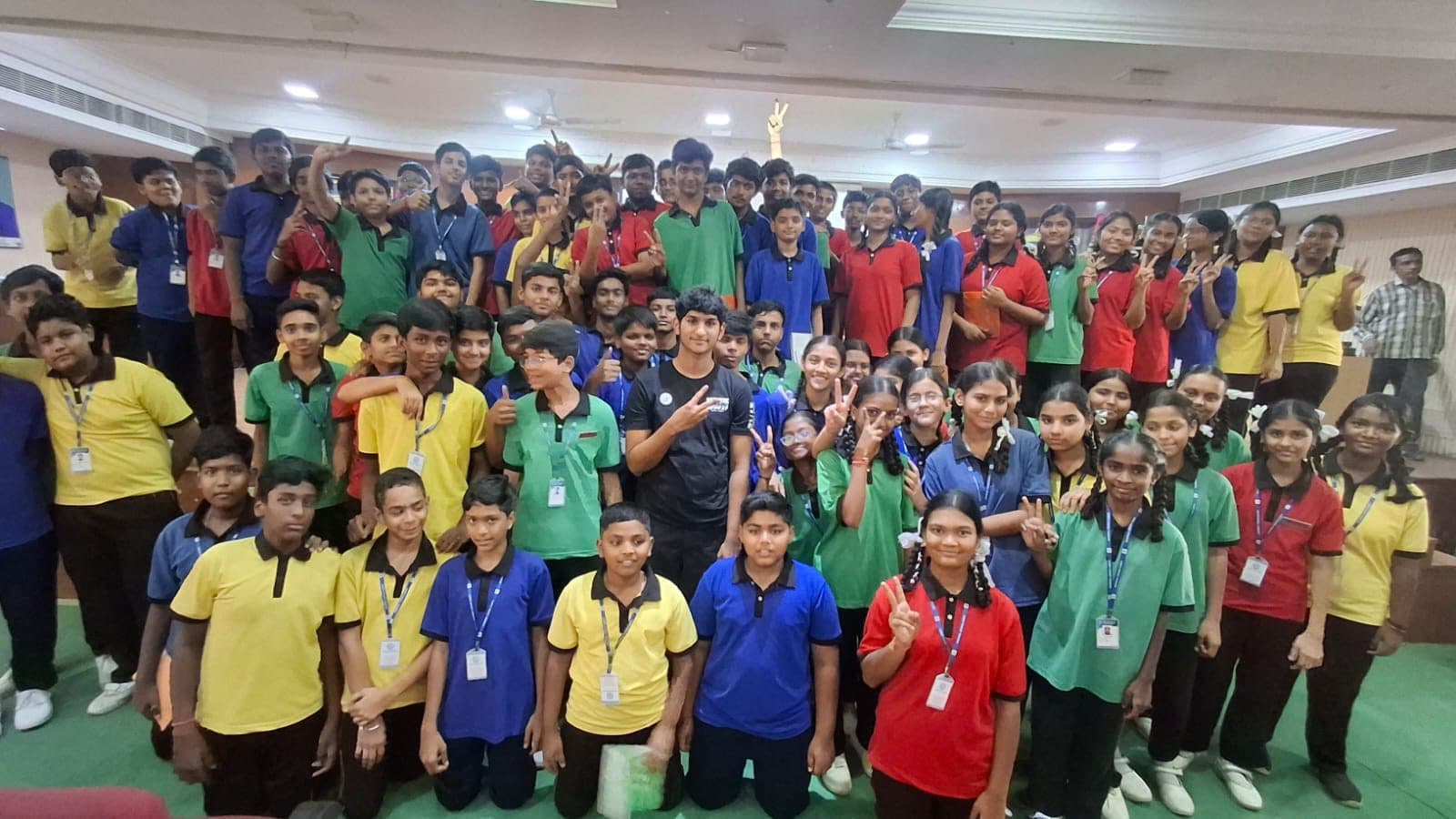 Group photo with students